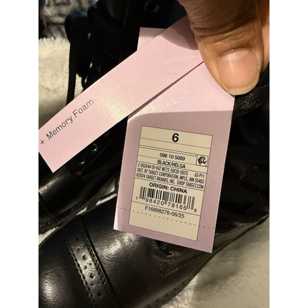 Wild Fable Black Lace Up Combat Boots Side Zip Brogue Cap Toe Womens 6 NEW - Picture 9 of 9